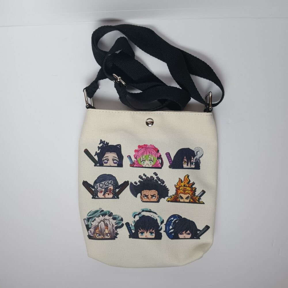 Demon Slayer Anime Hashira Chibi Canvas Crossbody Shoulder Bag MNIGIU